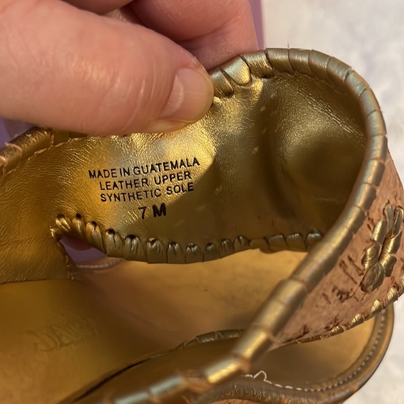 Jack Rogers Marbella Cork Wedge Sandal, Gold
